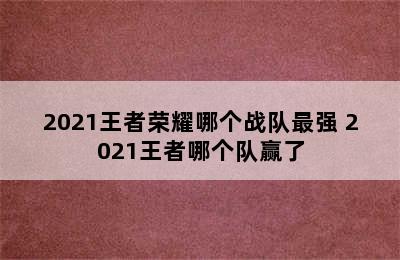 2021王者荣耀哪个战队最强 2021王者哪个队赢了